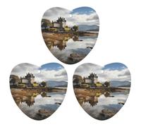 Car Air Fresheners Set of 3 Hanging Air Freshener Scotland Castle Water Lake Scottish Car Aromatherapy Tablets Hanging Fragrance Scented Cards for Rearview Mirror Wardrobe Shoe Cabinet Love form Black