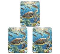 Car Air Fresheners Set of 3 Hanging Air Freshener Sea Turtles Diamond Painting Car Aromatherapy Tablets Hanging Fragrance Scented Cards for Rearview Mirror Wardrobe Shoe Cabinet Square White