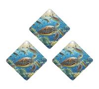 Car Air Fresheners Set of 3 Hanging Air Freshener Sea Turtles Diamond Painting Car Aromatherapy Tablets Hanging Fragrance Scented Cards for Rearview Mirror Wardrobe Shoe Cabinet Rhombus White