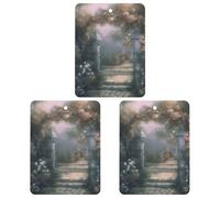 Car Air Fresheners Set of 3 Hanging Air Freshener Secret Garden Car Aromatherapy Tablets Hanging Fragrance Scented Cards for Rearview Mirror Wardrobe Shoe Cabinet Square Black