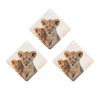 Car Air Fresheners Set of 3 Hanging Air Freshener Small Lion Car Aromatherapy Tablets Hanging Fragrance Scented Cards for Rearview Mirror Wardrobe Shoe Cabinet Rhombus Black