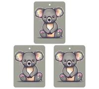 Car Air Fresheners Set of 3 Hanging Air Freshener The Lovely Koala Car Aromatherapy Tablets Hanging Fragrance Scented Cards for Rearview Mirror Wardrobe Shoe Cabinet Square Gray