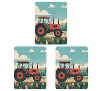 Car Air Fresheners Set of 3 Hanging Air Freshener Tractor Farming Car Aromatherapy Tablets Hanging Fragrance Scented Cards for Rearview Mirror Wardrobe Shoe Cabinet Square Black