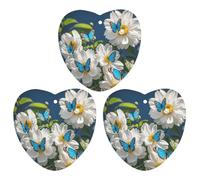 Car Air Fresheners Set of 3 Hanging Air Freshener White Blooms Blue Butterflies Car Aromatherapy Tablets Hanging Fragrance Scented Cards for Rearview Mirror Wardrobe Shoe Cabinet Love form Gray