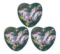 Car Air Fresheners Set of 3 Hanging Air Freshener White Purple Butterflies Car Aromatherapy Tablets Hanging Fragrance Scented Cards for Rearview Mirror Wardrobe Shoe Cabinet Love form White