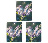 Car Air Fresheners Set of 3 Hanging Air Freshener White Purple Butterflies Car Aromatherapy Tablets Hanging Fragrance Scented Cards for Rearview Mirror Wardrobe Shoe Cabinet Square Gray