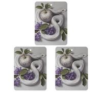 Car Air Fresheners Set of 3 Hanging Air Freshener White Snake And Flower Car Aromatherapy Tablets Hanging Fragrance Scented Cards for Rearview Mirror Wardrobe Shoe Cabinet Square Black