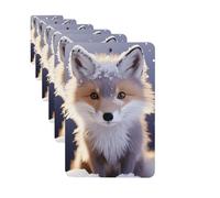 Car Air Fresheners set of 6 Car Hanging Air Freshener Cute Fox in Winter Hanging Scented Cards Aromatherapy Tablets for Car Car Interior Decor Hanging Fragrance Scented Cards for Car