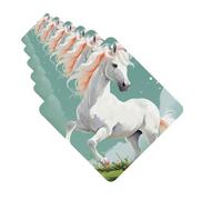 Car Air Fresheners set of 6 Car Hanging Air Freshener Cute White Horse Hanging Scented Cards Aromatherapy Tablets for Car Car Interior Decor Hanging Fragrance Scented Cards for Car