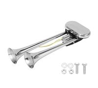 Car Air Horn Double Air Horn 150db Loud Stainless Steel Universal Train Horn for Trucks Boats Cars DC 24V 4A Silver Black