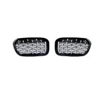 Car Air intake grille Fashionable Style 2 X Front Grilles For F20 F21 1 Series 2015 2016 2017-2019(Black Silver)