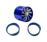 Car Air Intake Hose Car Turbine Supercharger F1-Z Turbo Charger Single Double Air Filter Intake Fan Fuel Gas Saver Kit Auto Replacement Part(Blue)