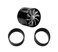 Car Air Intake Hose Car Turbine Supercharger F1-Z Turbo Charger Single Double Air Filter Intake Fan Fuel Gas Saver Kit Auto Replacement Part(Black)