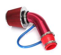Car Air Intake Universal Intake Kit With Filter 3inch Duct Pipe Kits With 63mm To 76mm Rubber Cold Hose High Power Induction Turbo Tube(Red)