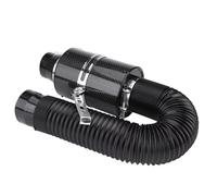 Car Air Intake W/Intake Hose Cold Air Intake System Intake Hose 76mm 3" Universal Carbon Fiber Induction Filter Box Cold Air Intake System Hose Pipe Air Intake Duct