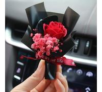 Car Air Outlet Diffuser Stocking Stuffers Bouquet of Flowers Elegant Creative Car Air Freshener Car Vent Clip Purifier Perfume Decoration Car Aromatherapy Car Nice Gift (Black Red Rose)
