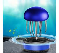 Car Air Purifier And Diffuser With Solar Panel Energy And Rotating For Jellyfish Ornament Style, Enhances Air With Natural Fragrance(Blue)
