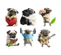 Car Air Vent Air Freshener | Odor Neutralizer, Acrylic 2D Dog Shape Auto Perfume Diffuser 6 Pieces for Travellers Road Trip Sedan Truck Long Driving