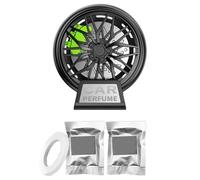 Car Air Vent Aromatherapy Diffuser with Tire Wheel Hub Design, ABS Alloy Construction, Compatible with Most Vehicles, Black, Silver, Red, Blue