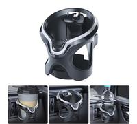 Car Air Vent Drink Holder, Universal Mount for Beverage Bottle & Coffee Cup | Supplied with 2 Pairs Vent Clips, Fits Most Cars with Horizontal Slat Air Vents, Max ø76mm Cup Diameter (Silver Grey)