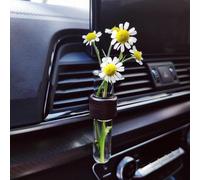 Car Air Vent Flower Vase Clip,Car Propagation Vase Vent Clip,Retro Wooden Stand Plant Holder,Car Propagation Vase Vent Clip,Clips to Any Vent,Car Interior Decor Accessorries for Women Girls Aesthetic