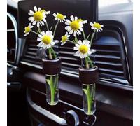Car Air Vent Flower Vase Clip,Car Propagation Vase Vent Clip,Retro Wooden Stand Plant Holder,Car Propagation Vase Vent Clip,Clips to Any Vent,Car Interior Decor Accessorries for Women Girls Aesthetic