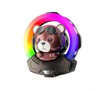 Car Air Vent LED Aroma Diffuser With Music Rhythm Lighting Effects, Bear Decoration, Magnetic Refill For Most Vehicle Air Fresheners(Gardenia)