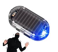 Car Alarm - Solar Powered Led, Simulated Anti Theft Lamp, Wireless Warning Flashing Security Light for Interior Deterrence, Highly Visible Automotive Accessory for Safety, Easy Install Blue