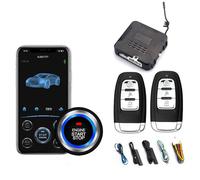 Car Alarm System with Remote Start Push Button to Engine Stop Safe Lock and Phone Control for
