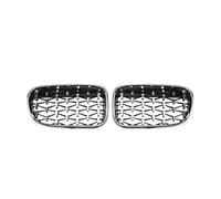 Car All Black Single Line Style Front Bumper Grilles For X3 F25 2010 2011 2012 2013 Silver Double Slat Grills Car Bumper Grille Cover