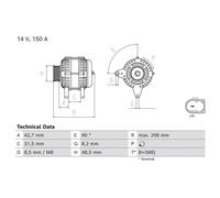 For Ford Focus Alternator Bosch 0986085630 Premium High Performance 2012-2017