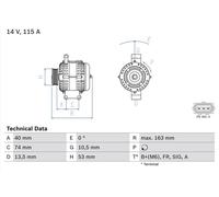 Car Alternator 12V Fits Ford Mondeo Bosch 0 986 049 520 OE 1S7T10300CA 1120213
