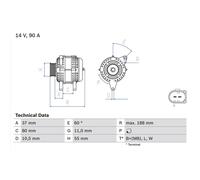 Alternator 0986081360 Bosch 504225814 2855975 38522314F 8520046A Quality