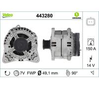 Car Alternator 12V Fits Renault Master Megane Laguna Opel Movano Valeo 443280