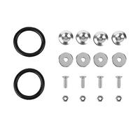 Car Aluminum Alloy Fenders Bumper Washer Bolt Engine Bay Dress Up Kit High Quality Anodized Aluminum Universal Fitment for Fenders Bumpers Headlights Trunk License Plate Frame Red (Silver)