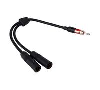 Car AM FM Radio Antenna Splitter Adapter,1 Male to 2 Female Y-Shaped Adaptor Connector,Plug-In Auto Radio Stereo Antenna Extension Cable for Vehicle,Truck,SUV,Car,30.5cm