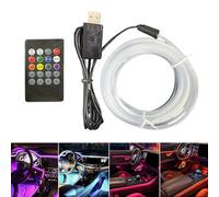 Car Ambient Lighting - 7-Color Voice-Activated LED Strip Lights - Automotive Trim for Dashboard Monitor Eaves Shelf Courtyard Bedroom Living Room TV