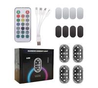 Car Ambient Lighting, Wireless Remote Underglow Kit, 8x4.2cm, Waterproof Lights, Color Changing Strips, Mounting, For Bike Scooter And Door