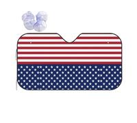 Car American Flag Stars Stripes Print Windshield Sunshade,Foldable Reflective Uv Heat Shield,Universal Fit,Keeps Interior Cool