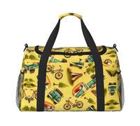 Car and Bicycle Print Hand Travel Bag Ideal for Long-Distance Travel and Daily Use