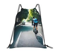 Car And Bicycle Print String Bags String Backpack Portable Versatile Sport Sack For Party Women Hiking 36X42Cm