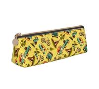 Car and bicycle Triangle Leather Case Multi Functional Cosmetic Bag Portable Makeup and Stationery Storage Bag , White, One Size, Lightweight, White, One Size, Lightweight