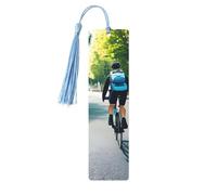 Car and Bicycle Wooden Bookmark Craft Hanging Tags Ornaments Rectangular Bookmarks with Holes and Ropes