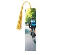 Car and Bicycle Wooden Bookmark Craft Hanging Tags Ornaments Rectangular Bookmarks with Holes and Ropes