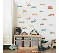 Car and Truck Wall Decals - Nursery Decor, Watercolor Wall Art, Kids Room Decal, Transportation Wall Stickers (Car Wall Deco)