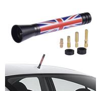 Car Antenna Topper, National Flag Pattern Car Antenna, Aluminum Alloy Short Automotive with Internal Copper AM/FM Radio Reception for, Truck and Van