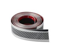 Car Anti Scratch Door Sill Protector Rubber Stickers Strip Carbon Fiber Threshold Protection Bumper Film Sticker Strip Anti-Collision Door Guard(Silver)