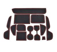 Car Anti-Slip Mat Coasters Door Slot Mats Cup Rubber Pads Rug Sticker For Toyota For Vtear RAV4 XA50 RAV 4 2019 2020 Cup Holder Insert(RHD-Red)