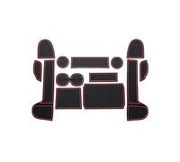 Car Anti-slip Mat Door Groove Cup Phone Pad Gate Slot Coaster For Mitsubishi For Eclipse For Cross 2017 2018 2019 2020(Black Red)