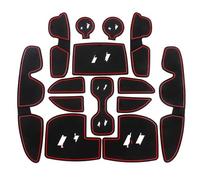 Car Anti-Slip Mat For Hyundai I30 I30 N 2017-2022 Anti-Slip Gate Slot Cup Mat Interior Accessories Non-Slip Door Groove Pad Car Coasters(Rosso)
